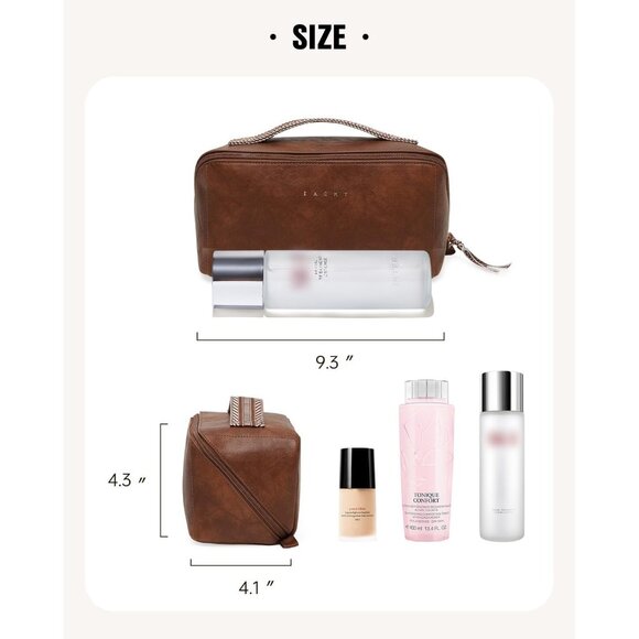 Women AH-Brown Large Capacity Cosmetic Travel Makeup Waterproof Portable Bag - Picture 6 of 10